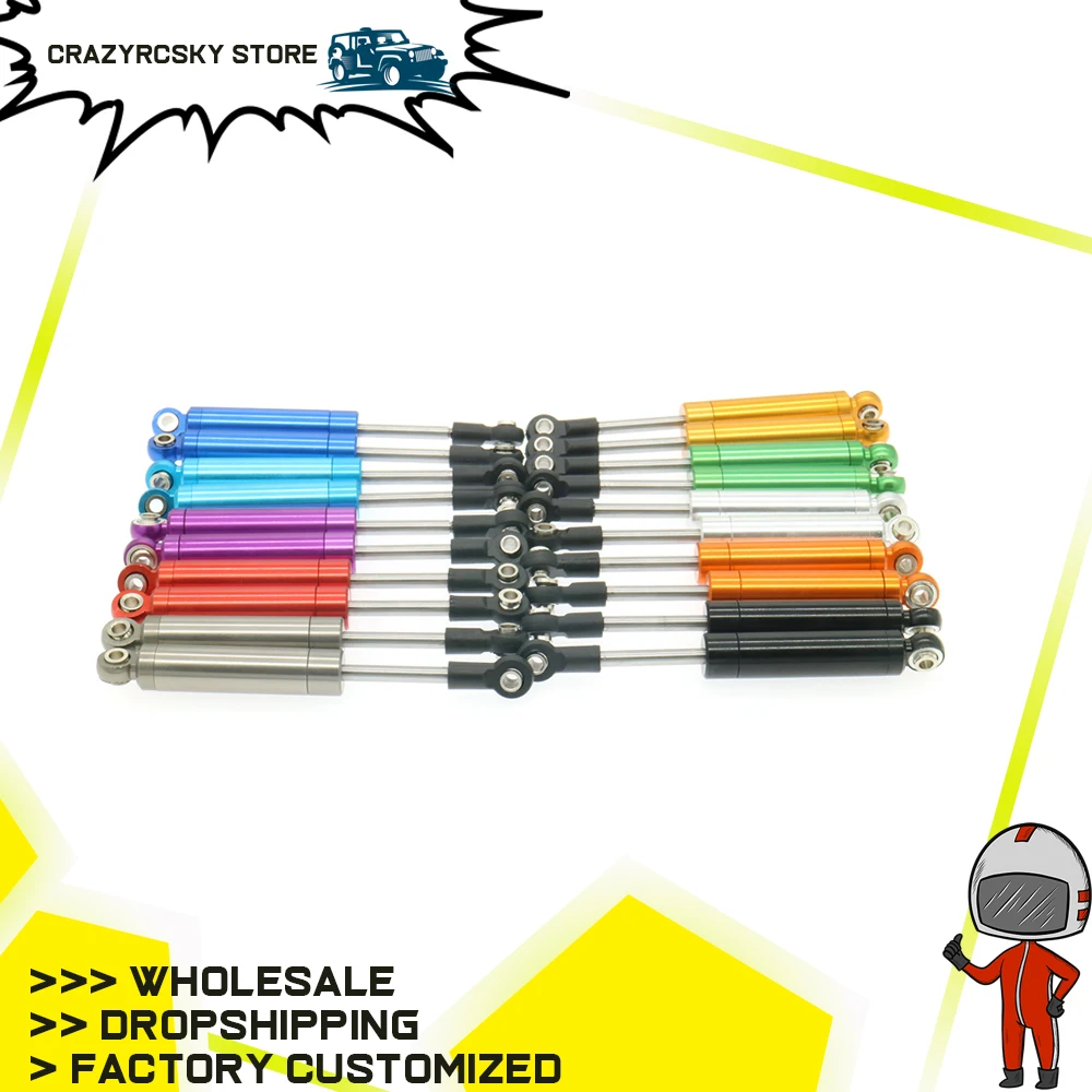 2PCS Alloy Aluminum Rear Shock Absorber Damper Oil Filled Type For Rc Hobby Model Car 1/14 Lc Racing Full Series HM6094 BE6094 | Игрушки и
