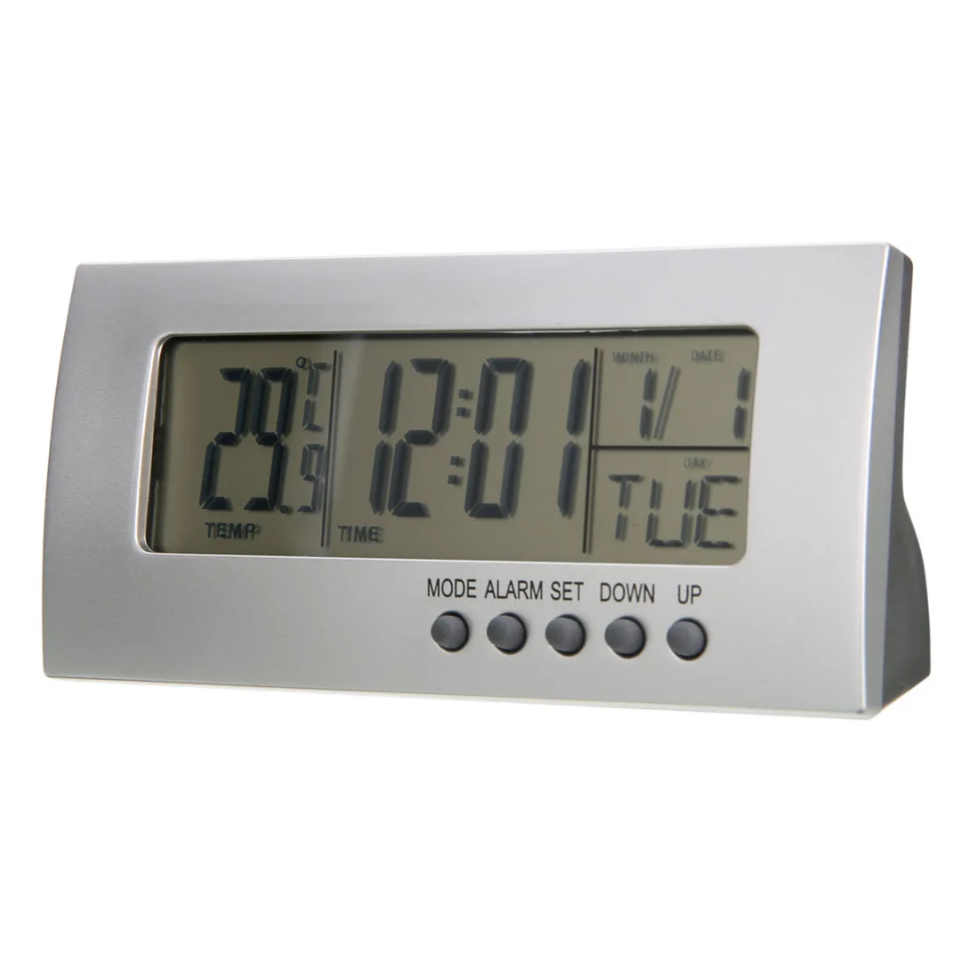 

LCD Display Digital Alarm Clock Multi Calendar Snooze Thermometer Bedside Clock Home Office Desktop Table Clock Decoration