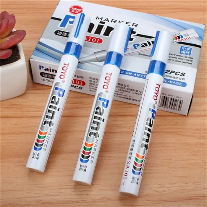 9 Colors White Waterproof Permanent Paint Marker Pen Car Tyre Paint Pen Rubber Tread Environmental Tire Painting DIY Office Gift (12)