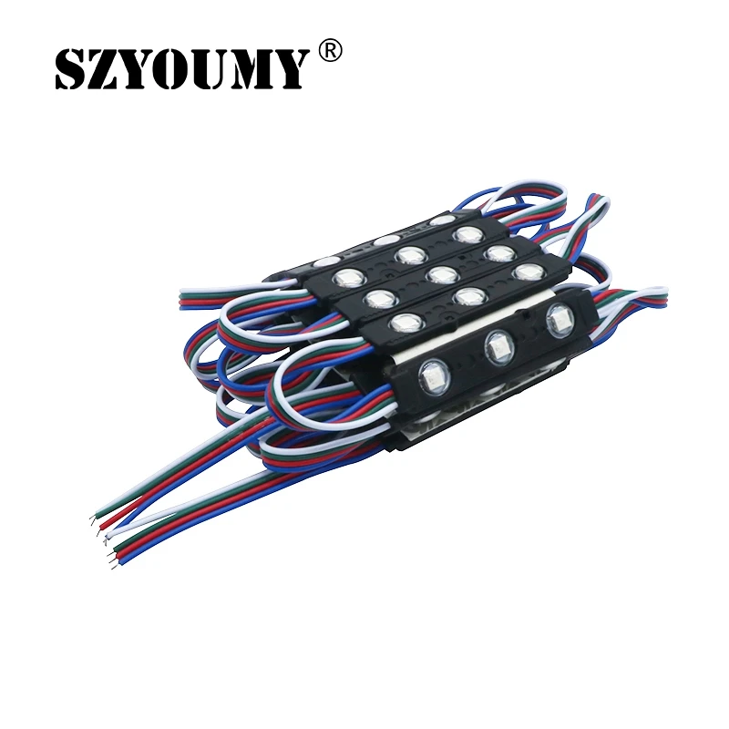 SZYOUMY DC12V 5050 3 светодиодный s линза светодиодного модуля Водонепроницаемый IP67 свет для буквы знак рекламные вывески с клейкой ленты RGB Цвет