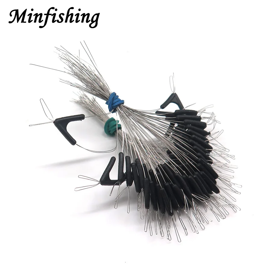 Minfishing 100 Pcs Black Fishing Float Stopper Double Rubber Stopper