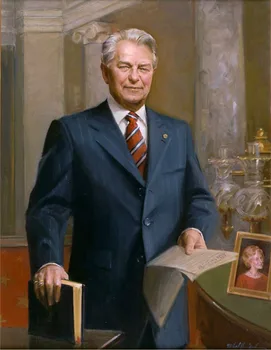 

White House TOP art -American President pro tempore of the United States Senate Senator Robert C. Byrd print painting