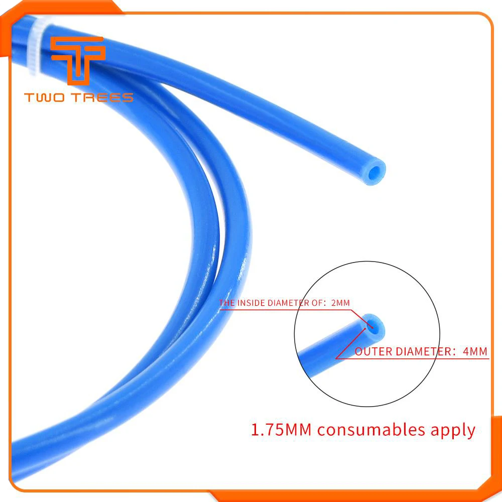 1 метр синяя тефлоновая труба соединитель 3d принтер части j-head hotend ID 2 мм OD 4 мм трубка для Ender 3 CR10 CR-10S 3d принтер