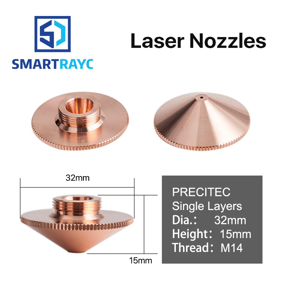 

Laser Nozzle Single Layer Dia.32mm Caliber 0.8 - 4.0HD for Raytools Empower BT230/240 1064nm FIBER Laser Cutting Head