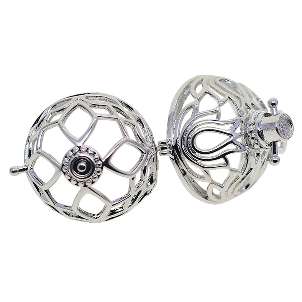Blank Pearl Beads Cage Pendant Charms Memory Locket Pendants Settings for DIY Necklace Bracelet Earrings Jewelry Making