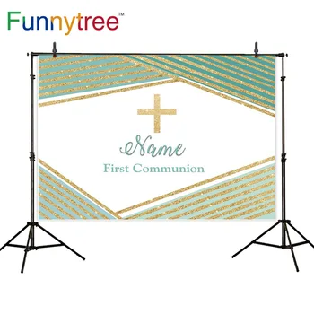 

Funnytree backdrop photography blue and gold stripes first communion photocall photobooth photo studio background for studio