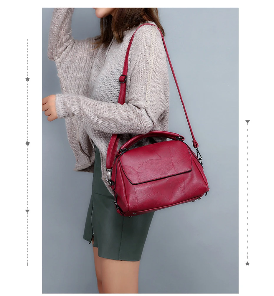 Новая модная женская сумка, винтажная сумка на плечо, женские сумки, мягкие кожаные сумки через плечо для женщин, женская сумка Boston Bolsa