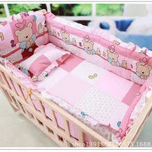 Промо-акция! 6 шт детские постельные принадлежности, детские постельные принадлежности для кроватки, упаковка(бамперы+ простыня+ наволочка