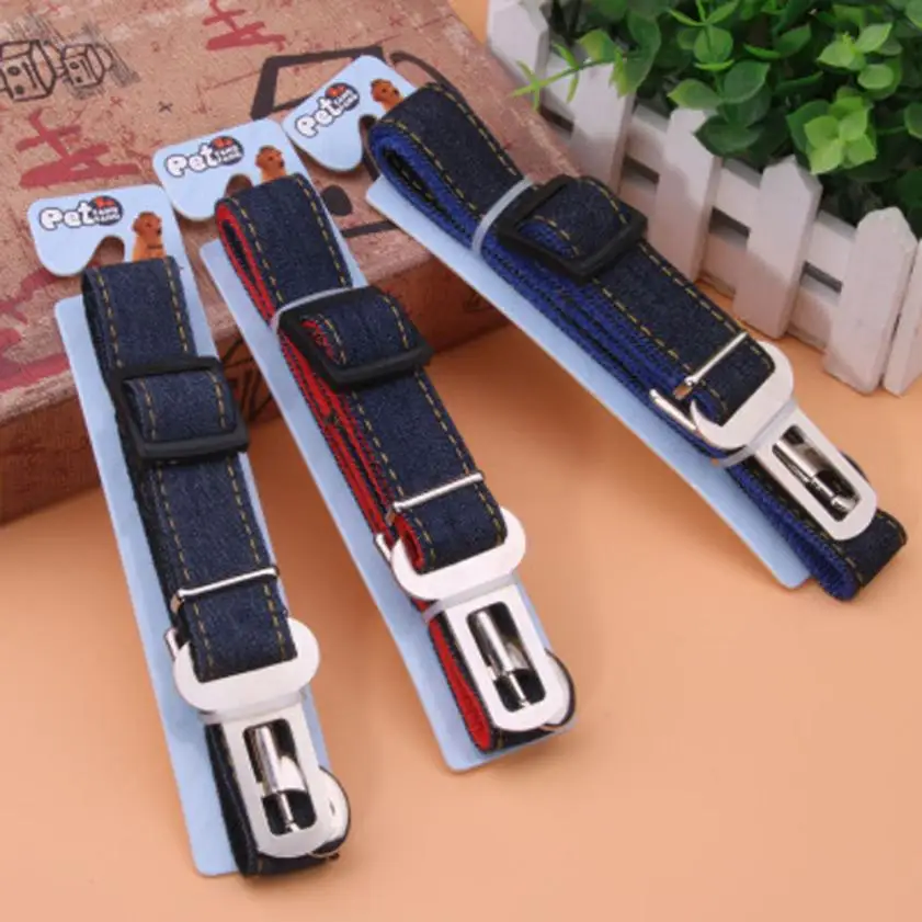

50-70 cm Cowboy pet car safety rope Dog Pet Car Safety Seat Belt Restraint Lead Travel Leash Nylon dog seat belt harness DEC21