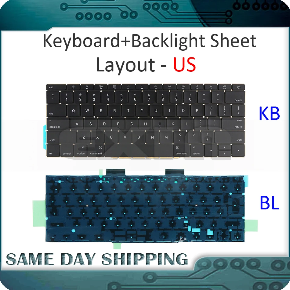

New Laptop A1708 US Layout Keyboard with Backlight Backlit for Macbook Retina Pro 13" A1708 US USA English Keyboard 2016 2017