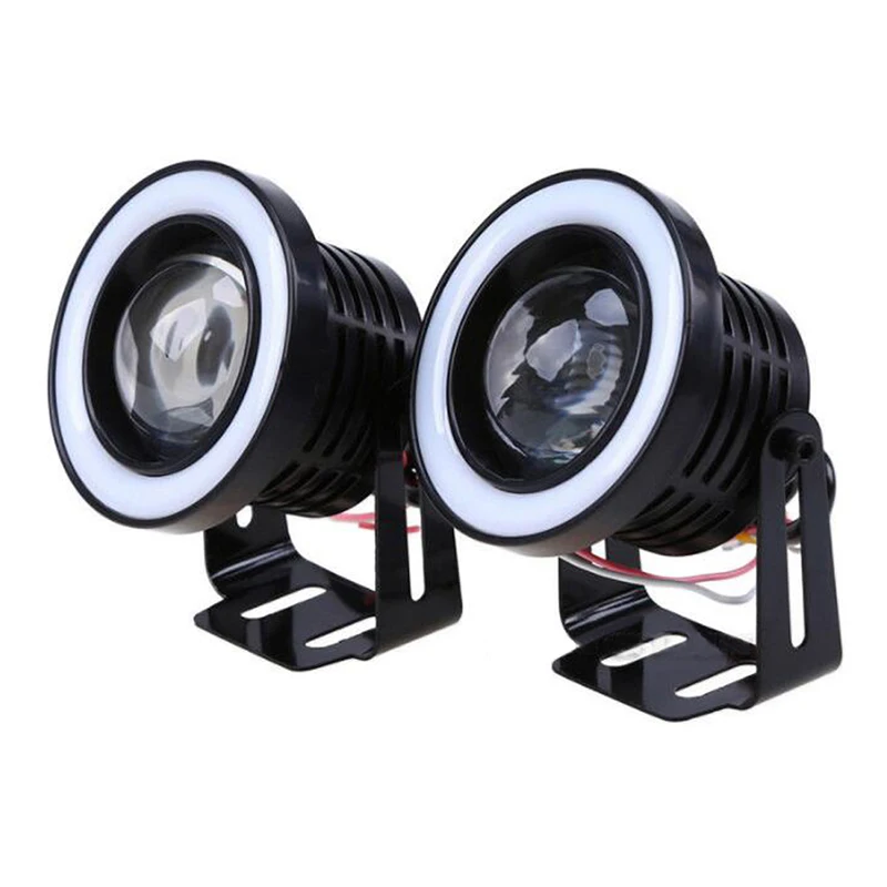 

2x 2.5/3.0/3.5"LED DRL Projector Len Fog Driving Light Car Angel Eye COB Ring