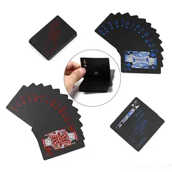 2 комплекта пластиковые ПВХ черные игральные карты Красный Синий Цвет Глазурь Baccarat водонепроницаемые карты для покера карты наборы