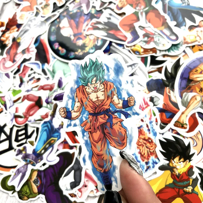 100pcs Waterproof Luggage Sticker Action Figures Wall Set Saiyan Hero Notebook Deco Kids Party Bedroom Wallpaper|Игровые фигурки и