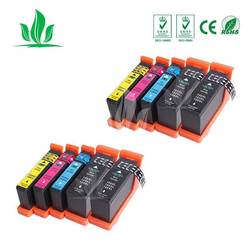 

10 pcs 100XL Ink Cartridge Compatible for Lexmark S305 S405 S505 S605 Pro205 Pro 705 805 905 Printer