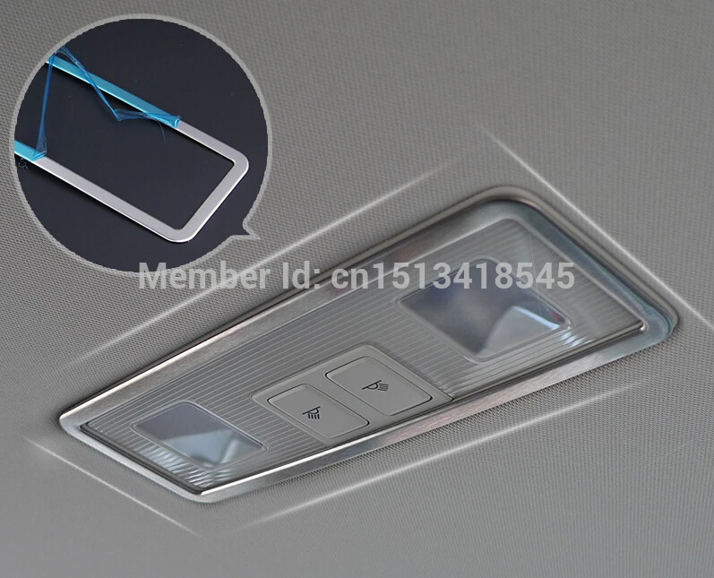 Stainless Steel Car rear reading lamp/roof light decoration frame sticker Fit For Volkswagen VW Golf 7 MK7