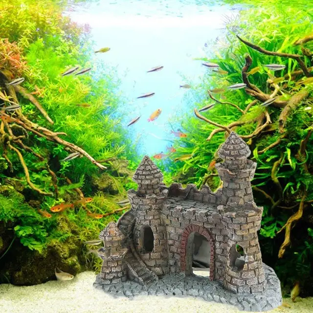 Aquarium decorative ornaments aquarium supplies house rockery resin handicrafts Castle Tower