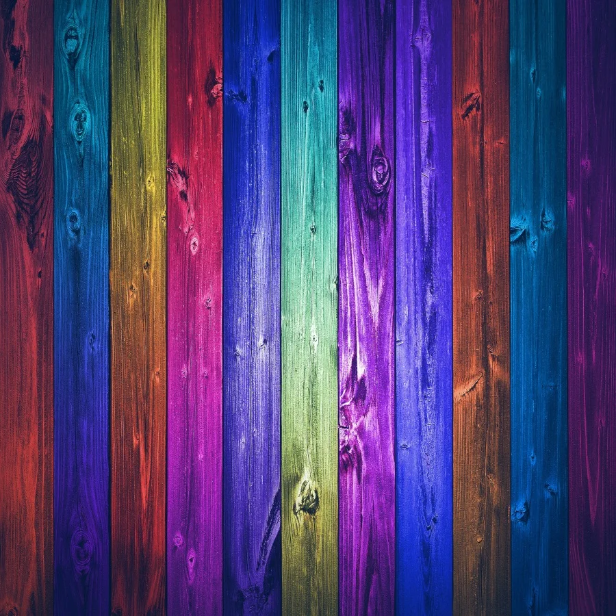 Laeacco Gradient Colorful Wood Planks Wooden Texture Photography ...