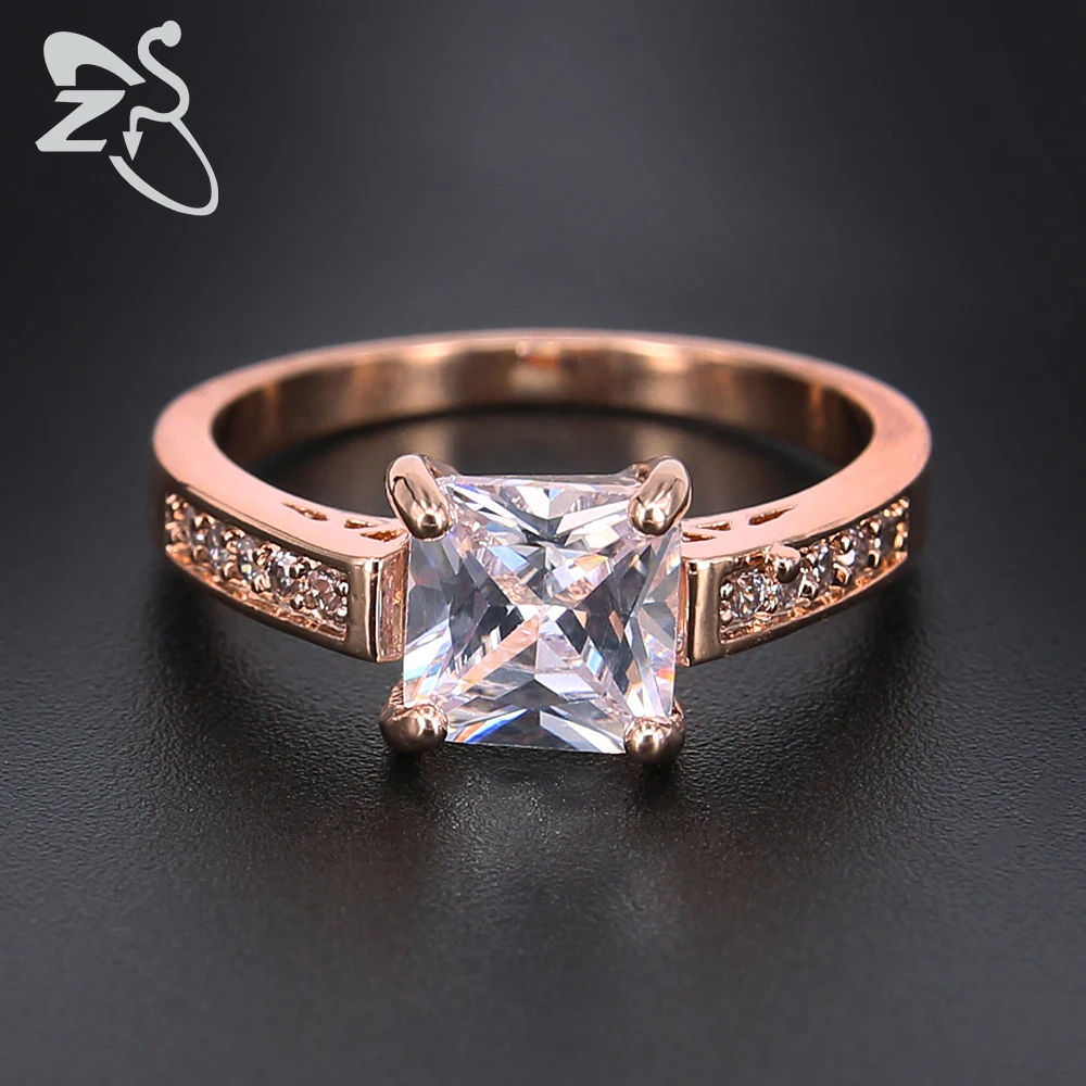 Buy 7mm 1.4Carat Square AAA Cubic Zirconia Rings High