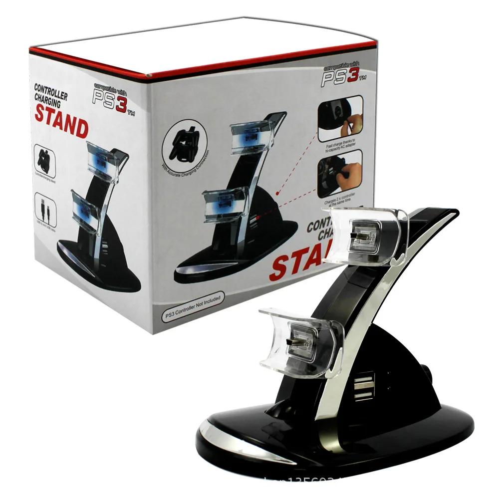 Dual Charger Station Charging Dock Stand For Sony PlayStation 3 PS3
