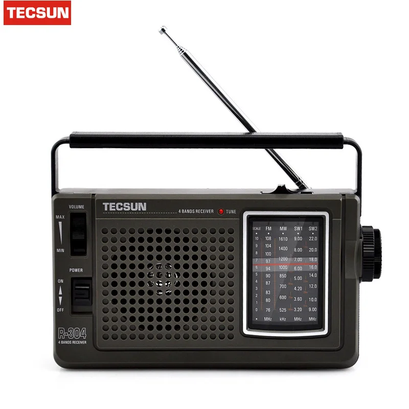TECSUN R-304 R-304P портативный Высокочувствительный fm коротковолновое радио FM радио MW/SW радиоприемник со встроенным динамиком