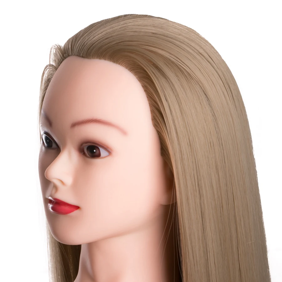 Resistente ao Calor Styling de Cabelo Formação de Alta Linho 70 cm 100% Fibra Sintética Feminino Manequins Cabeça Cabeça Qualidade Frete Grátis 6 training head