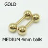 4mm gold 2pcs