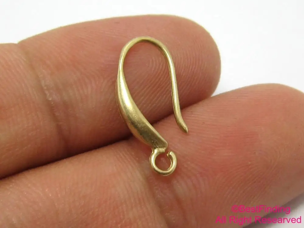 

20pcs Brass Earring hooks, Raw brass ear wires, 16.5mm, Earring supplies, Brass Findings for jewelry making -R242