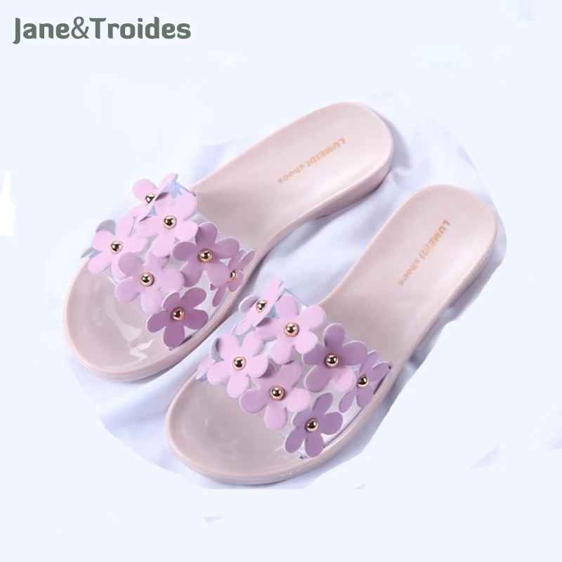 Fashion Women Slippers Summer Shoes Beach Large Flower Slip Slippers sandals Girls Flip Flops 