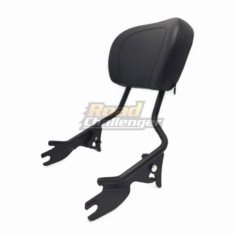 Black Sissy Bar Upright Passenger Backrest w/ Pad For Touring Road King Street Glide FLHR FLHX FLHT FLTR 2009