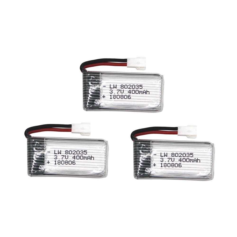 

3pcs Limskey 3.7V 400mAh 25C Drone Rechargeable Lipo Battery 752035 For RC Drone E33 E33C H99W KY101 H31 H6C H98 H107 Quadcopter