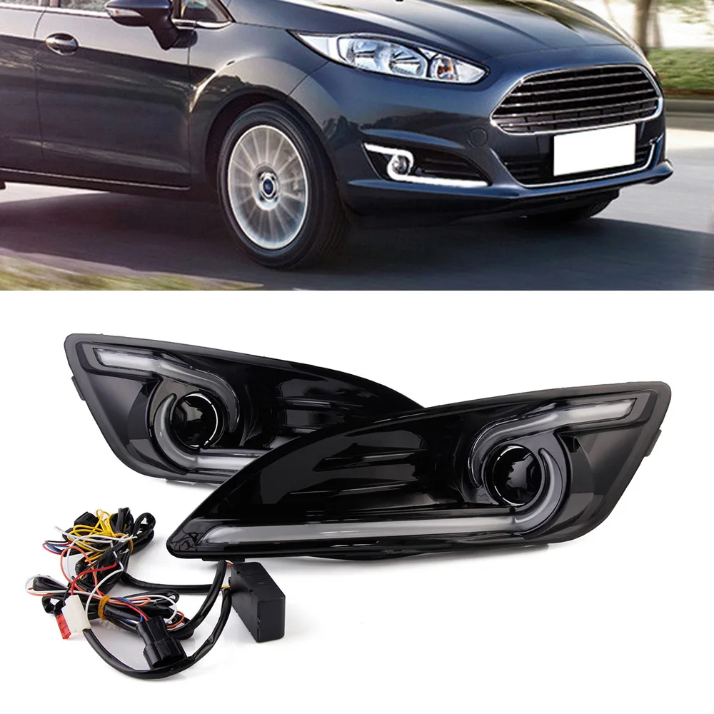 Auto LED DRL Car Daytime Running Light & Yellow Turn Signal Day Light For Ford Fiesta 2013-2016 Auto LED DRL Car Daytime Running Light & Yellow Turn Signal Day Light For Ford Fiesta 2013-2016