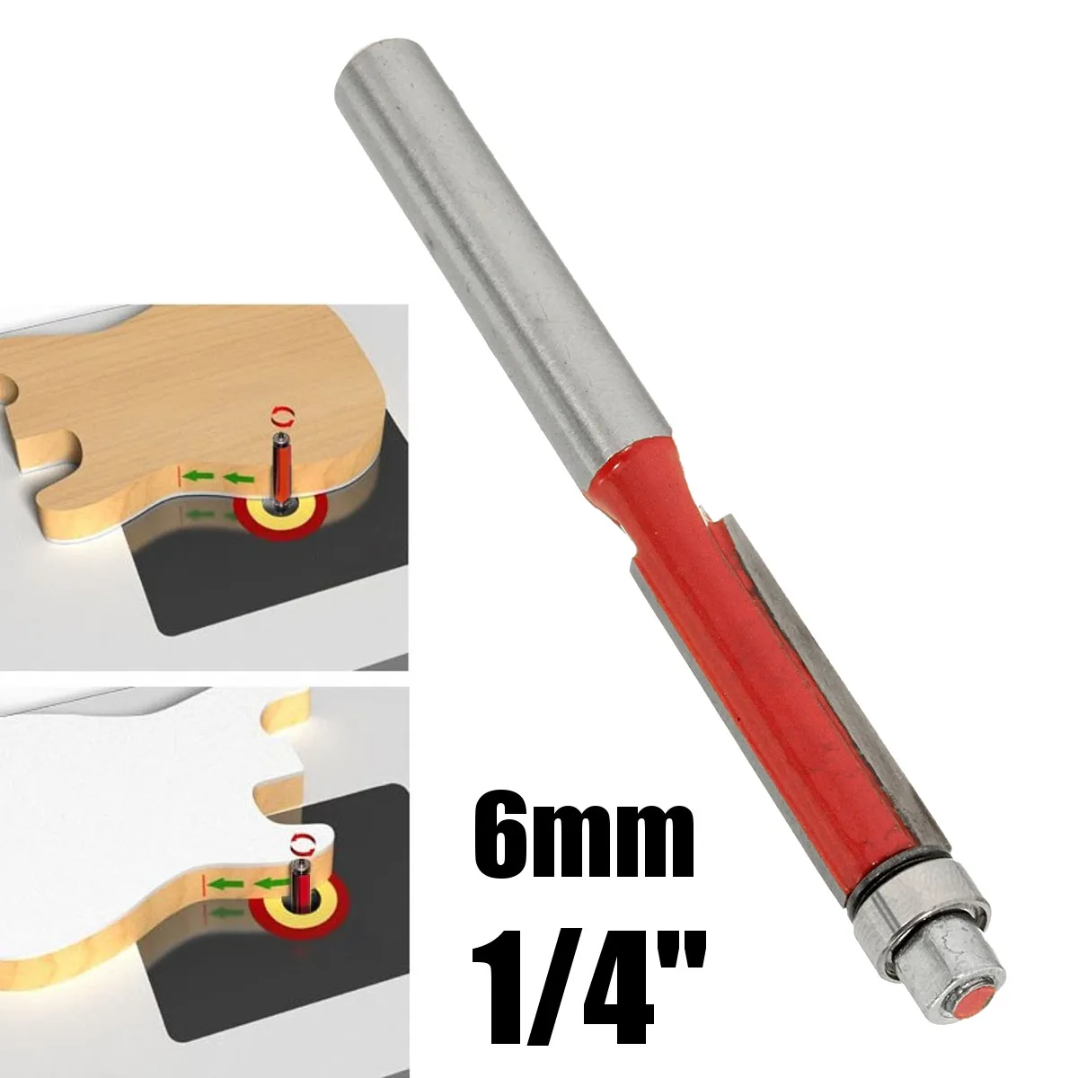 

1Pcs Wood Edge Cutting End Dual Flute Bearing Milling Cutter Bit Tool Flush Trim Router