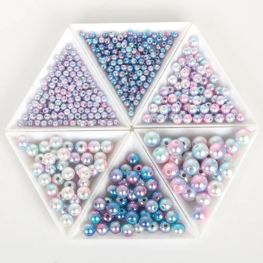 

4/6/8/10mm 150-1500pcs Plastic Beads Loose ABS Pearl Beads For Jewelry Making Women's Necklace Bracelet DIY Accessories