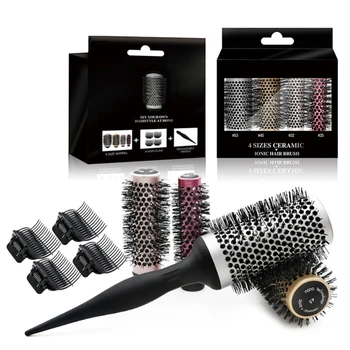 

Detachable Barrels Round Brushes Hair Rollers Hair Combs Clips Professional Salon Styling Brush