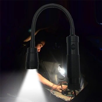 

CLAITE Portable COB Work Light With Magnet Flexible Tube Flashlight Torch for Outdoor Camping Tent Hiking 360 Degree Adjustment
