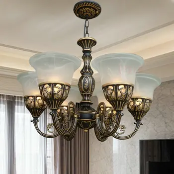 

Multiple Chandelier country simple European style chandelier chandelier creative retro iron lamp dining room ZX14