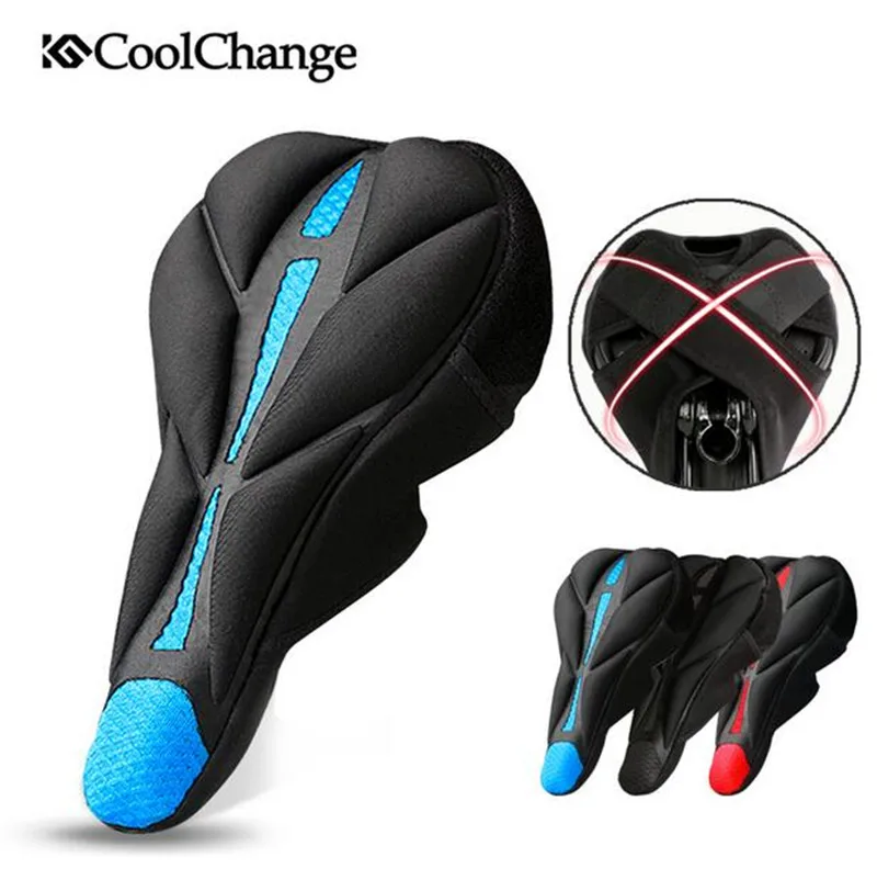 

CoolChange Cycling Seat Comfortable Cushion Soft Seat Cover For Accessories Bike Saddle Thick Sponge Bicycle Saddle Cover