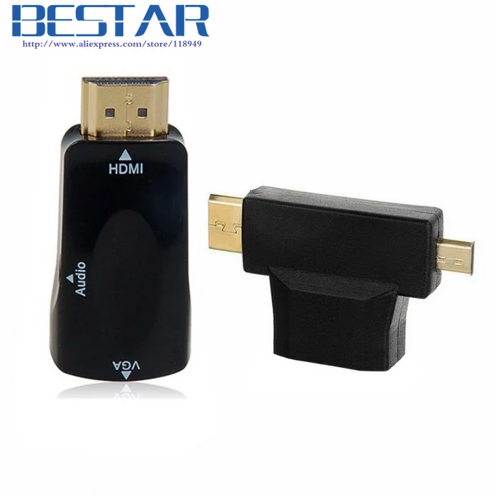 3 в 1 Мини и микро и HDMI VGA Выход видео адаптер с 3.5 мм аудио для Планшеты и проектор и Мониторы