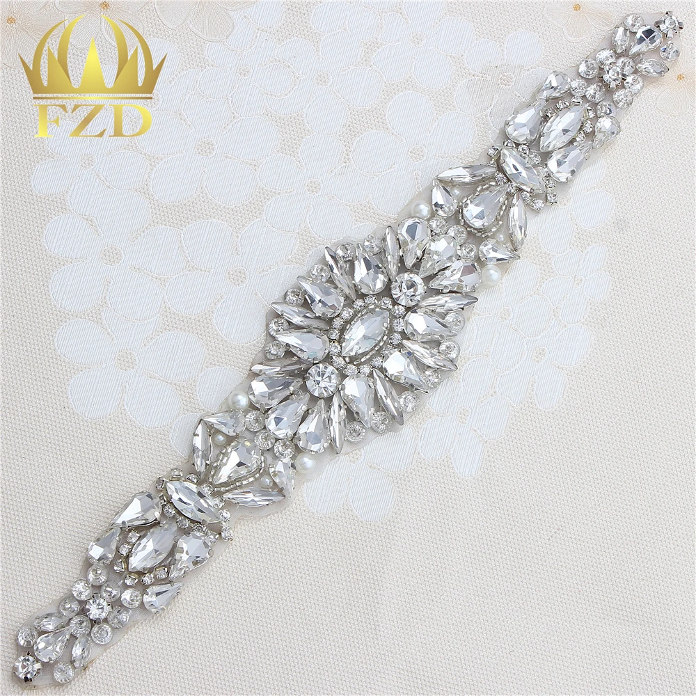 (5pieces) Wholesale Hot Fix Iron On Beaded Rhinestone Appliques for