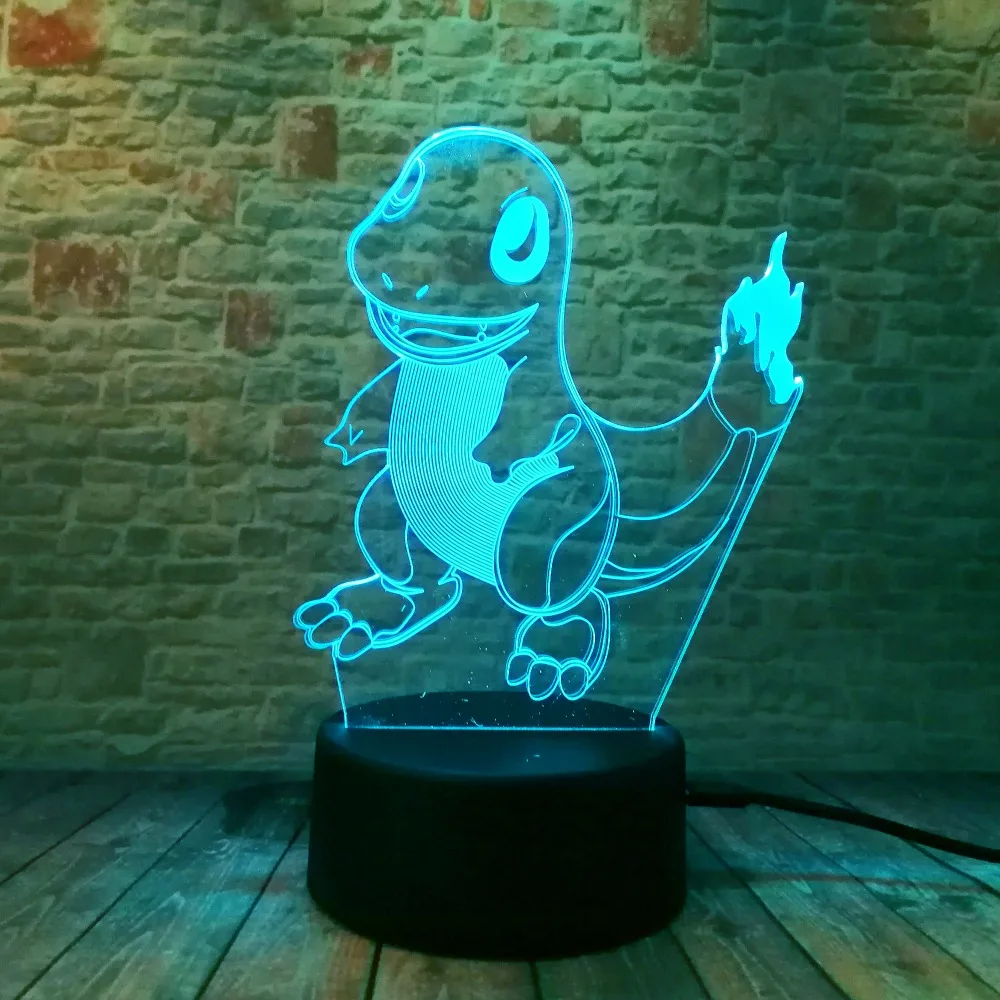 Покебол PIKACHU Bulbasaur Bay Role 3D RGB лампа Pokemon Go экшн-фигурка визуальная Иллюзия светодиодный Праздничный Рождественский подарок Ночной светильник