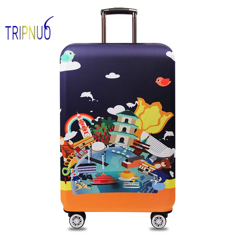 TRIPNUO эластичная ткань с картой мира Чемодан защитная крышка Suitable18 32 дюйма тележка