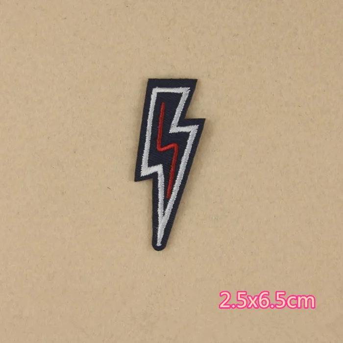 Lightning With Red 2.5*6.5cm Badge Embroidered Iron-on Embroidery Patches Garment Appliques DIY Accessory 5pcs/lot Free Shipping | Дом и сад