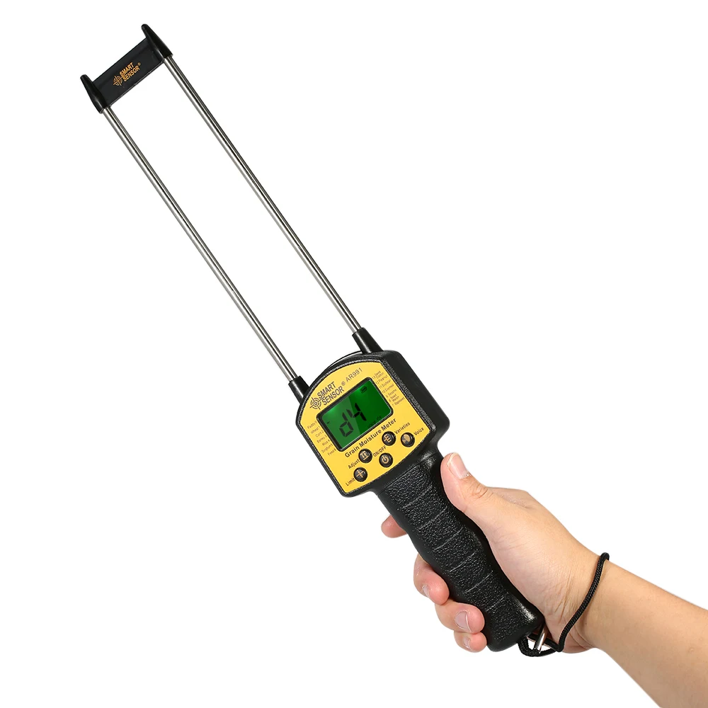 

SMART SENSOR Handheld Moisture Meter Digital Grain higrometro Hygrometer Hydrometer + Measuring Probe for Corn Wheat Rice Bean