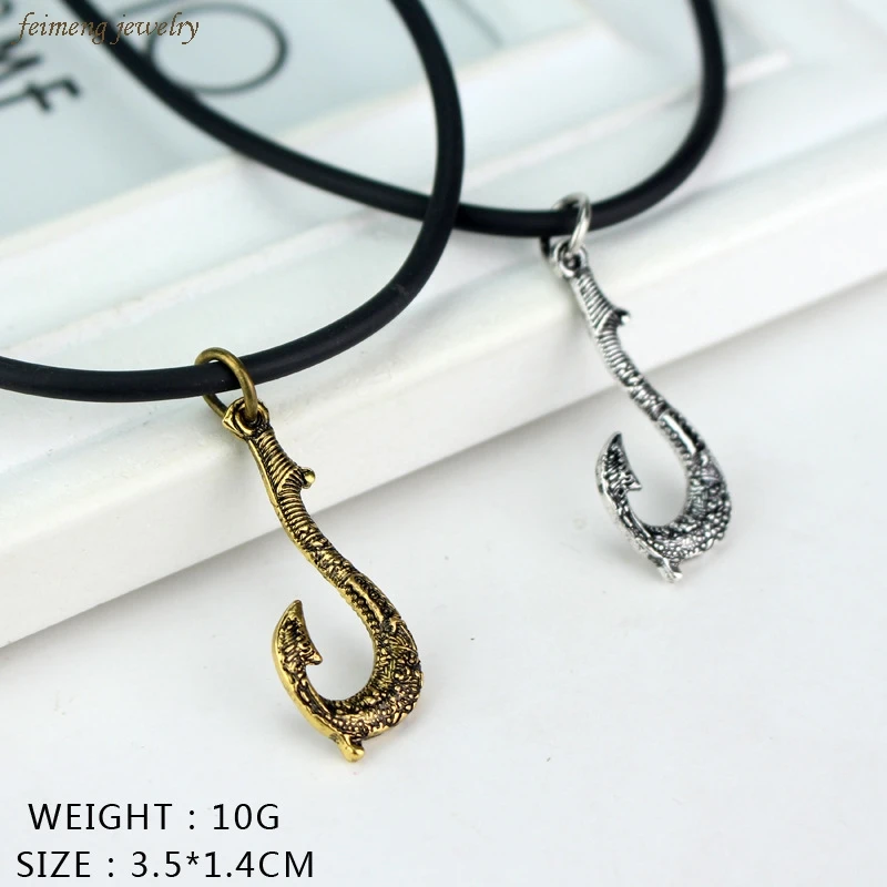 New Fashion 2017 Movie Moana Necklace Retro Punk Maui Fish Hook Pendant