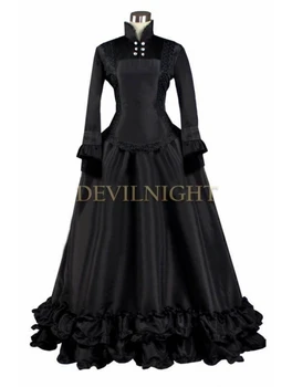 

Black Long Sleeves Gothic Victorian Dress Black Victorian Mourning Dresses