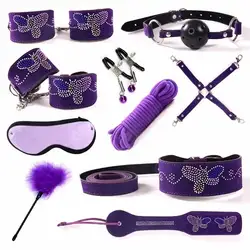 Секс-игрушки взрослые женские бабочки Стразы фиолетовый набор из 10 предметов набор из альтернативной флирт-игрушки