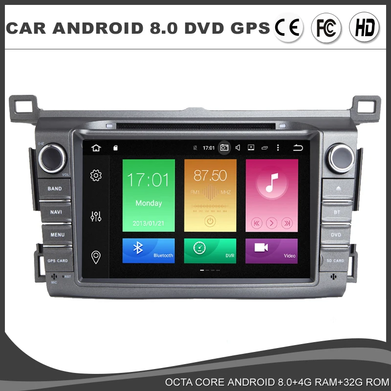 

8'' Car DVD GPS player For Toyota RAV4 RAV 4 2013-2016 Octa core Android 8.0 WIFI 4GB RAM+32GB ROM DVR USB Radio Navi BT DAB MAP