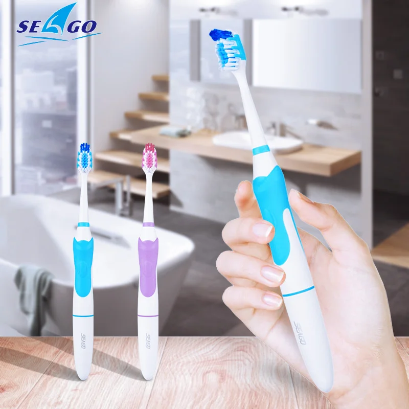 

SEAGO New Sonic Electric Toothbrush Battery Toothbrush Non-Rechargeable Waterproof Purple Adult Toothbrushes Gum Health SG963