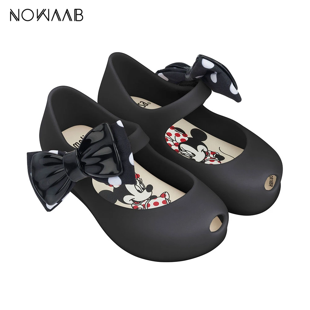 Mini Melissa Ultragirl+ Minnie II; Новинка года; прозрачные сандалии для девочек с Микки Маусом; детские сандалии с бантом; детская нескользящая обувь Melissa