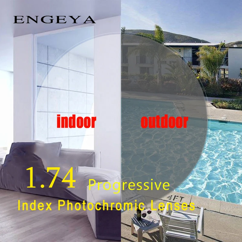 Buy ENGEYA 1.74 Index Progressive Photochromic Lenses Transition Grey Lenses